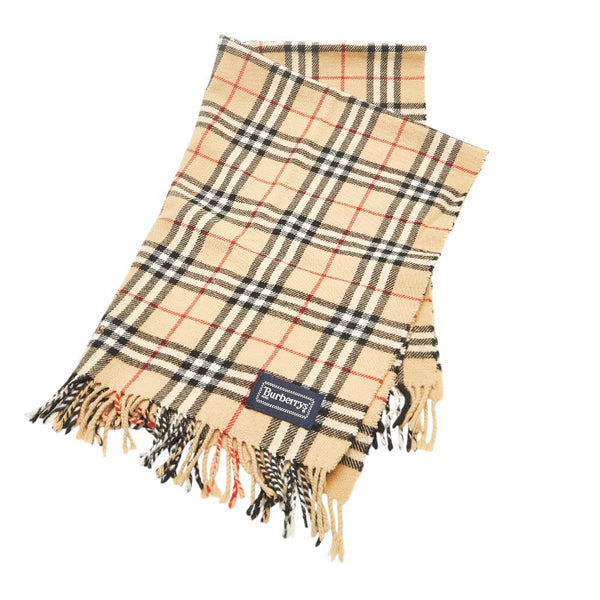 バーバリー ノバチェック ロゴ ブランケット ひざ掛け ベージュ ブラウン ウール レディース BURBERRY 【中古】