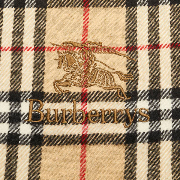 バーバリー ノバチェック ロゴ ブランケット ひざ掛け ベージュ ブラウン ウール レディース BURBERRY 【中古】