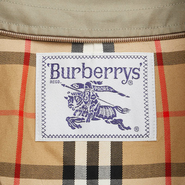 バーバリー ノバチェック ステンカラーコート バルマカーンコート ベージュ コットン レディース BURBERRY 【中古】