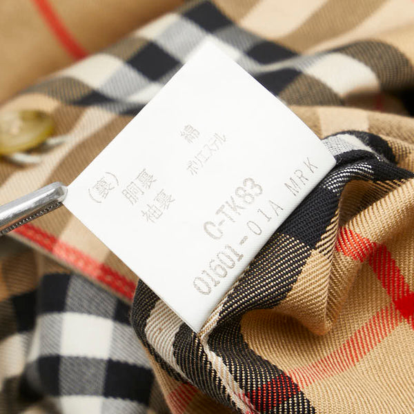 バーバリー ノバチェック ステンカラーコート バルマカーンコート ベージュ コットン レディース BURBERRY 【中古】