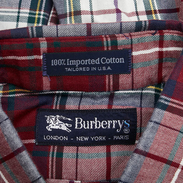 バーバリー チェック シャツ サイズ：M レッド マルチカラー コットン メンズ BURBERRY 【中古】