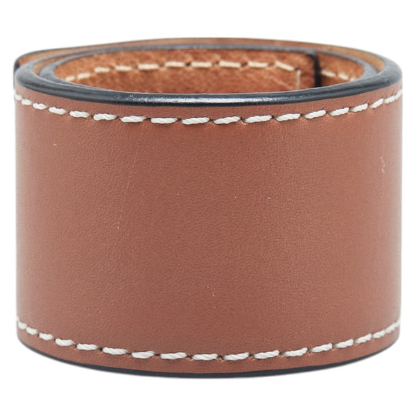 ロエベ アナグラム スラップ スモール ブレスレット ブラウン レザー レディース LOEWE 【中古】