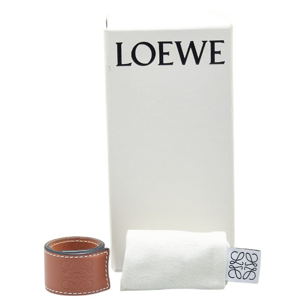 ロエベ アナグラム スラップ スモール ブレスレット ブラウン レザー レディース LOEWE 【中古】