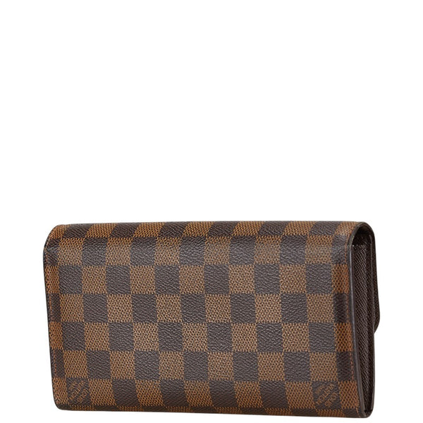 ルイ ヴィトン ダミエ ポルトフォイユ ローズベリー 長財布 N63017 ブラウン PVC レザー レディース LOUIS VUITTON 【中古】