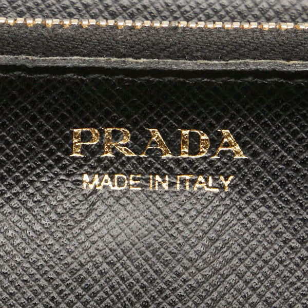 プラダ ロゴ金具 長財布 1ML005 ブラック サフィアーノ レディース PRADA 【中古】