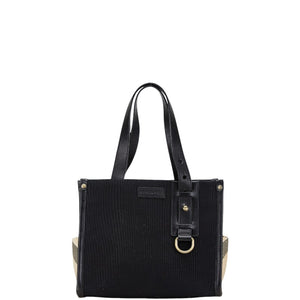 バーバリー ノバチェック ハンドバッグ ブラック ベージュ キャンバス レザー レディース BURBERRY 【中古】