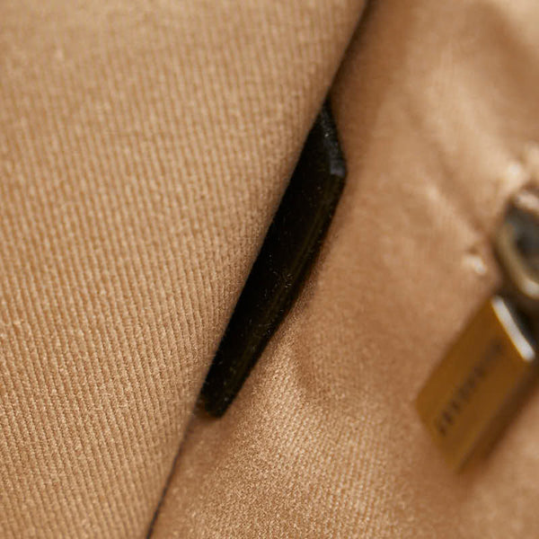 バーバリー ノバチェック ハンドバッグ ブラック ベージュ キャンバス レザー レディース BURBERRY 【中古】