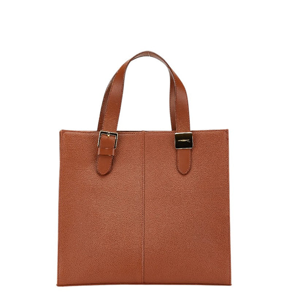 バーバリー ノバチェック シャドーホース ハンドバッグ トートバッグ ブラウン レザー レディース BURBERRY 【中古】