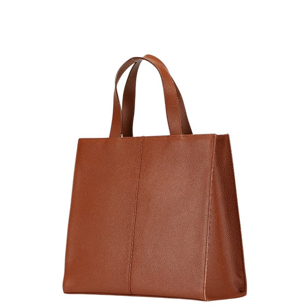 バーバリー ノバチェック シャドーホース ハンドバッグ トートバッグ ブラウン レザー レディース BURBERRY 【中古】
