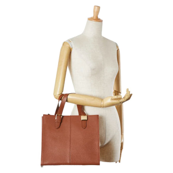 バーバリー ノバチェック シャドーホース ハンドバッグ トートバッグ ブラウン レザー レディース BURBERRY 【中古】