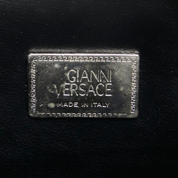 ヴェルサーチェ クラッチバッグ セカンドバッグ ブラック レザー レディース VERSACE 【中古】