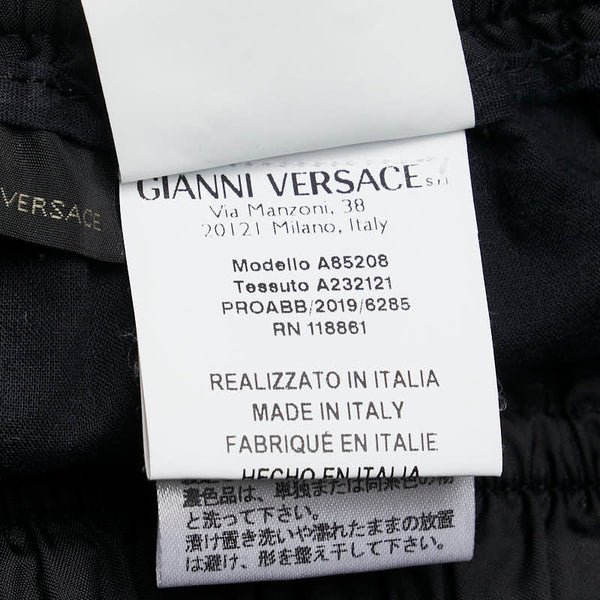 ヴェルサーチェ サイドライン パンツ サイズ：46 ブラック ホワイト ナイロン メンズ VERSACE 【中古】