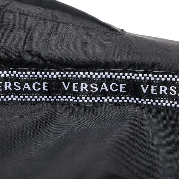 ヴェルサーチェ サイドライン パンツ サイズ：46 ブラック ホワイト ナイロン メンズ VERSACE 【中古】