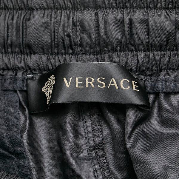 ヴェルサーチェ サイドライン パンツ サイズ：46 ブラック ホワイト ナイロン メンズ VERSACE 【中古】