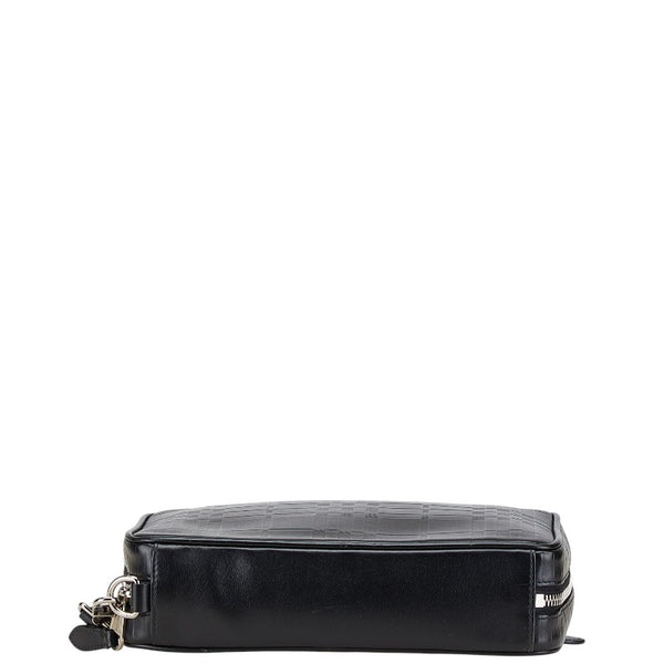 バーバリー ノバチェック クラッチバッグ セカンドバッグ ブラック レザー レディース BURBERRY 【中古】