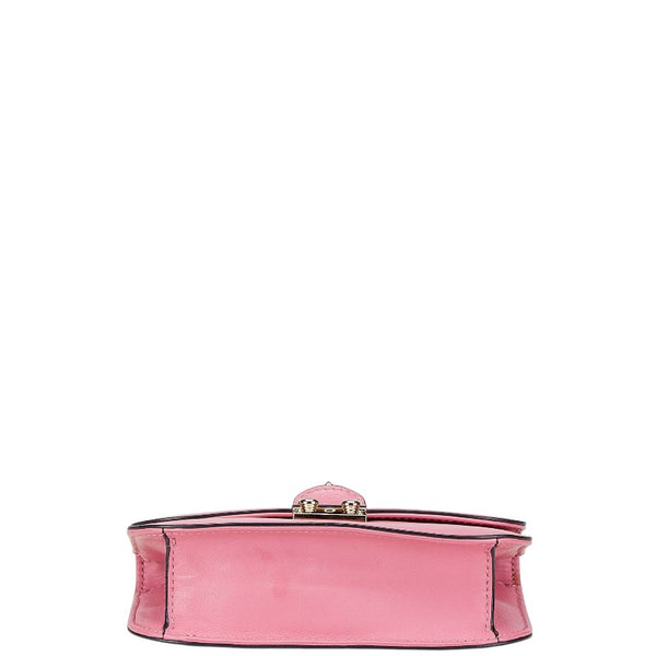 ヴァレンティノ ロックスタッズ チェーン ショルダーバッグ ピンク レザー レディース VALENTINO 【中古】