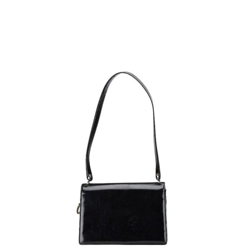 サルヴァトーレフェラガモ ガンチーニ ハンドバッグ ワンショルダーバッグ ブラック レザー レディース Salvatore Ferragamo 【中古】