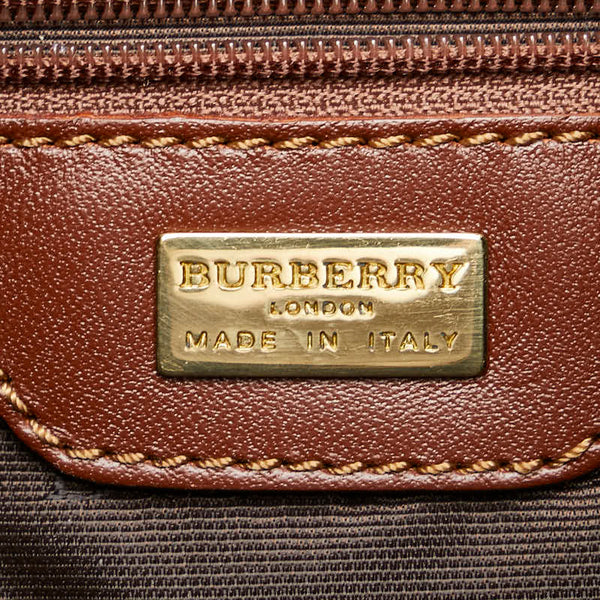 バーバリー ノバチェック シャドーホース ワンショルダーバッグ ハンドバッグ ベージュ ブラウン PVC レザー レディース BURBERRY 【中古】