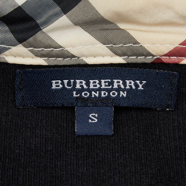 バーバリー ノバチェック ジップアップブルゾン サイズ：S ブラック コットン レディース BURBERRY 【中古】