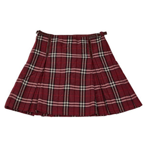 バーバリー ブルーレーベル チェック スカート サイズ：38 レッド マルチカラー ウール レディース BURBERRY 【中古】