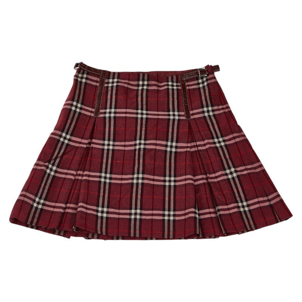バーバリー ブルーレーベル チェック スカート サイズ：38 レッド マルチカラー ウール レディース BURBERRY 【中古】