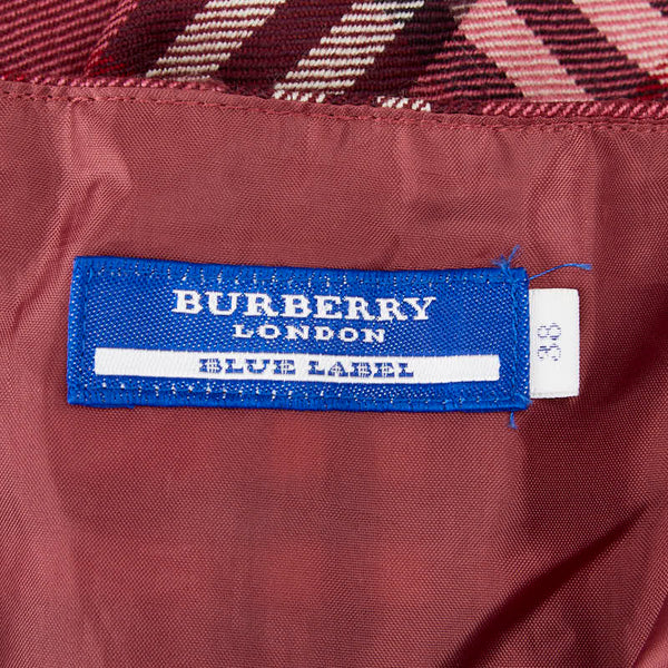 バーバリー ブルーレーベル チェック スカート サイズ：38 レッド マルチカラー ウール レディース BURBERRY 【中古】
