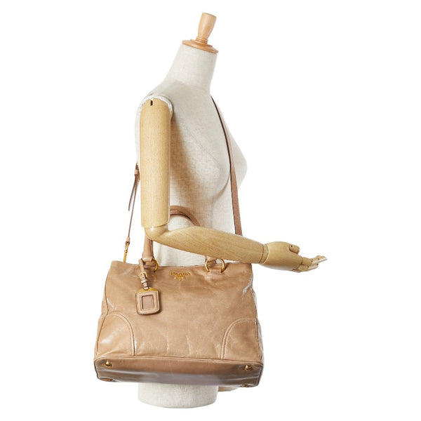 プラダ ハンドバッグ ショルダーバッグ 2WAY BN2323 ベージュ レザー レディース PRADA 【中古】