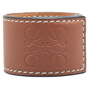 ロエベ アナグラム スモールスラップ ブレスレット タン ブラウン レザー レディース LOEWE 【中古】