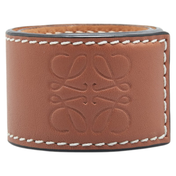 ロエベ アナグラム スモールスラップ ブレスレット タン ブラウン レザー レディース LOEWE 【中古】