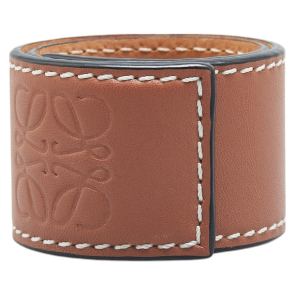 ロエベ アナグラム スモールスラップ ブレスレット タン ブラウン レザー レディース LOEWE 【中古】