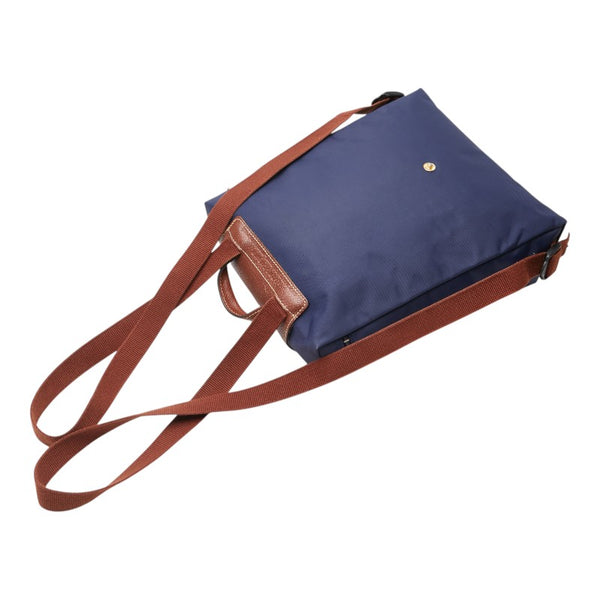 ロンシャン ル プリアージュ リュック バックパック ネイビー ブラウン ナイロン レザー レディース Longchamp 【中古】