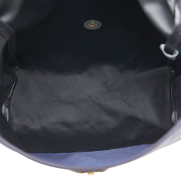 ロンシャン ル プリアージュ リュック バックパック ネイビー ブラウン ナイロン レザー レディース Longchamp 【中古】