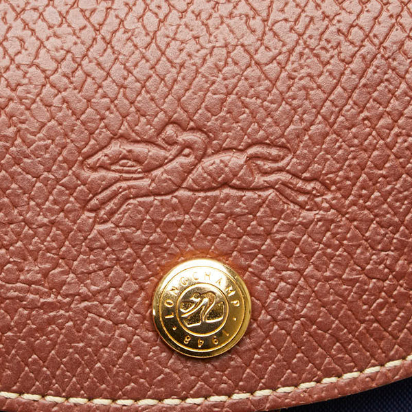 ロンシャン ル プリアージュ リュック バックパック ネイビー ブラウン ナイロン レザー レディース Longchamp 【中古】