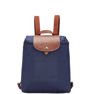 ロンシャン ル プリアージュ リュック バックパック ネイビー ブラウン ナイロン レザー レディース Longchamp 【中古】