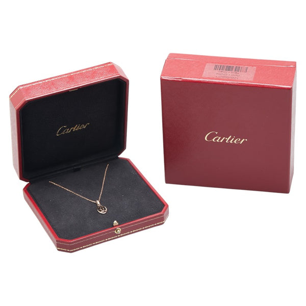 カルティエ ドゥーブルC ペンダントネックレス K18YG イエローゴールド レディース CARTIER 【中古】