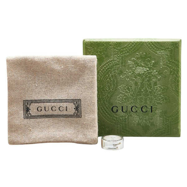 グッチ Gロゴ オープンG リング 指輪 #9 SV925 シルバー レディース GUCCI 【中古】