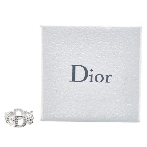 ディオール ロゴ ハート リング 指輪 メタル ラインストーン レディース Dior 【中古】