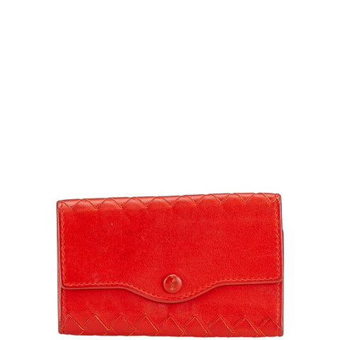 ボッテガヴェネタ イントレチャート キーケース 6連 レッド レザー レディース BOTTEGAVENETA 【中古】