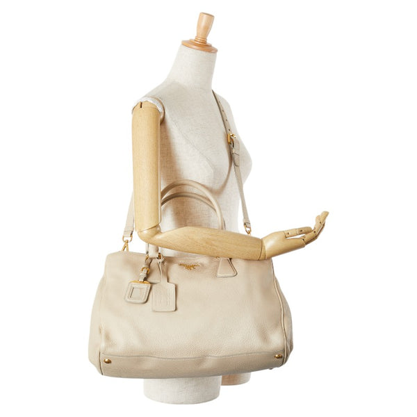 プラダ ハンドバッグ ショルダーバッグ 2WAY ベージュ レザー レディース PRADA 【中古】