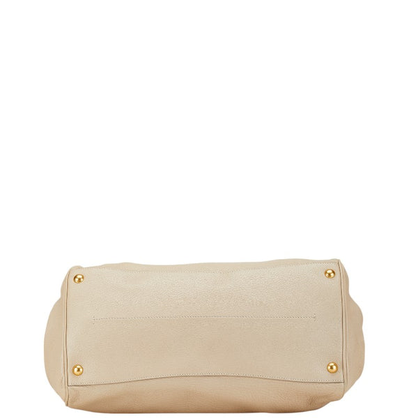プラダ ハンドバッグ ショルダーバッグ 2WAY ベージュ レザー レディース PRADA 【中古】
