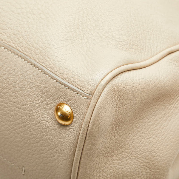 プラダ ハンドバッグ ショルダーバッグ 2WAY ベージュ レザー レディース PRADA 【中古】