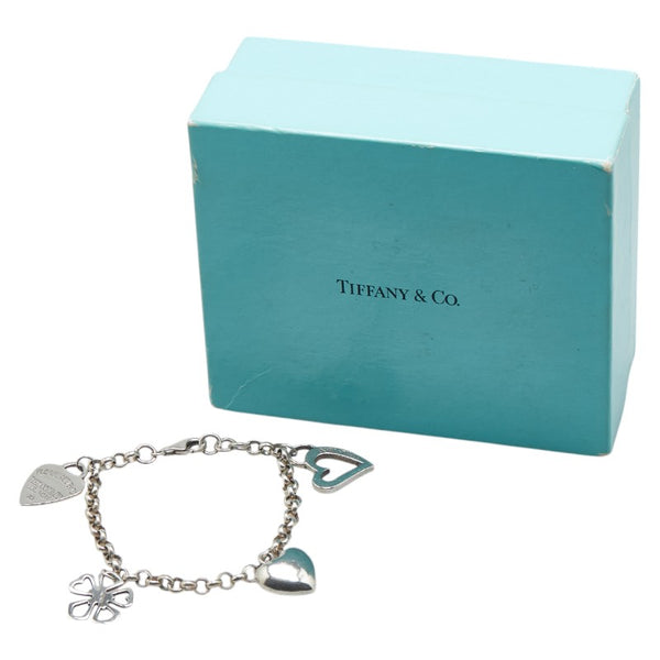 ティファニー 4チャーム リターン トゥ ティファニー ブレスレット SV925 シルバー レディース TIFFANY&Co. 【中古】