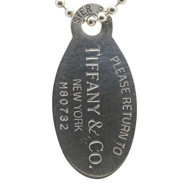 ティファニー リターン トゥ ティファニー オーバルタグ ロングネックレス ボールチェーン SV925 シルバー レディース TIFFANY&Co. 【中古】