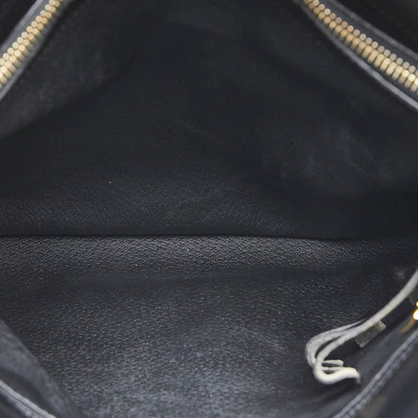 セリーヌ マカダム ハンドバッグ ブラック PVC レザー レディース CELINE 【中古】
