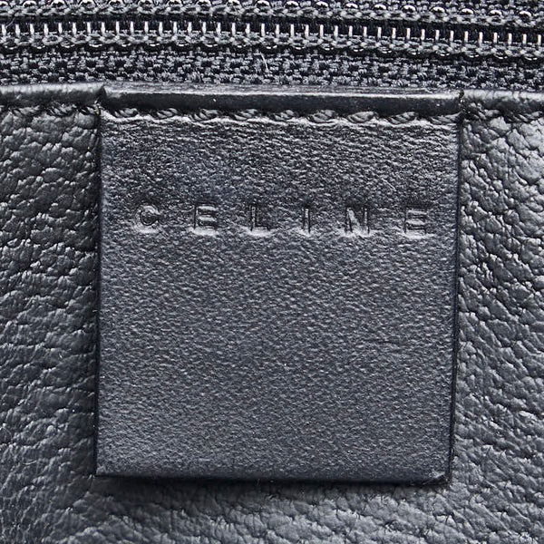 セリーヌ マカダム ハンドバッグ ブラック PVC レザー レディース CELINE 【中古】
