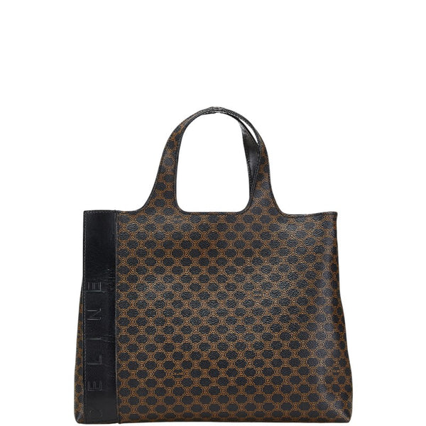 セリーヌ マカダム ハンドバッグ ブラック PVC レザー レディース CELINE 【中古】
