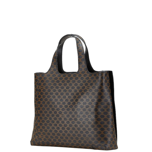 セリーヌ マカダム ハンドバッグ ブラック PVC レザー レディース CELINE 【中古】