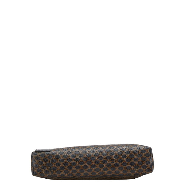 セリーヌ マカダム ハンドバッグ ブラック PVC レザー レディース CELINE 【中古】