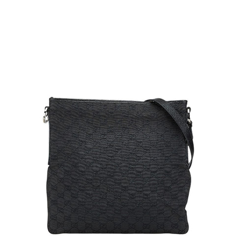 グッチ GGキャンバス 斜め掛け ショルダーバッグ 113013 ブラック キャンバス レザー レディース GUCCI 【中古】