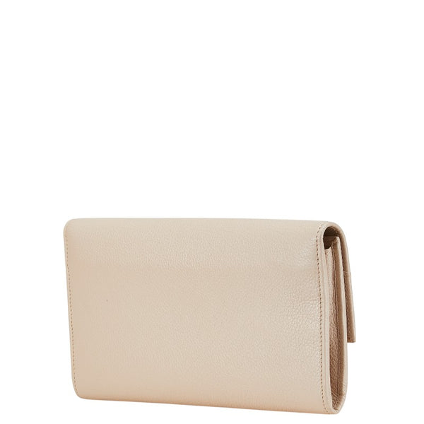 ジミーチュウ ロゴ 長財布 ベージュ レザー レディース JIMMY CHOO 【中古】